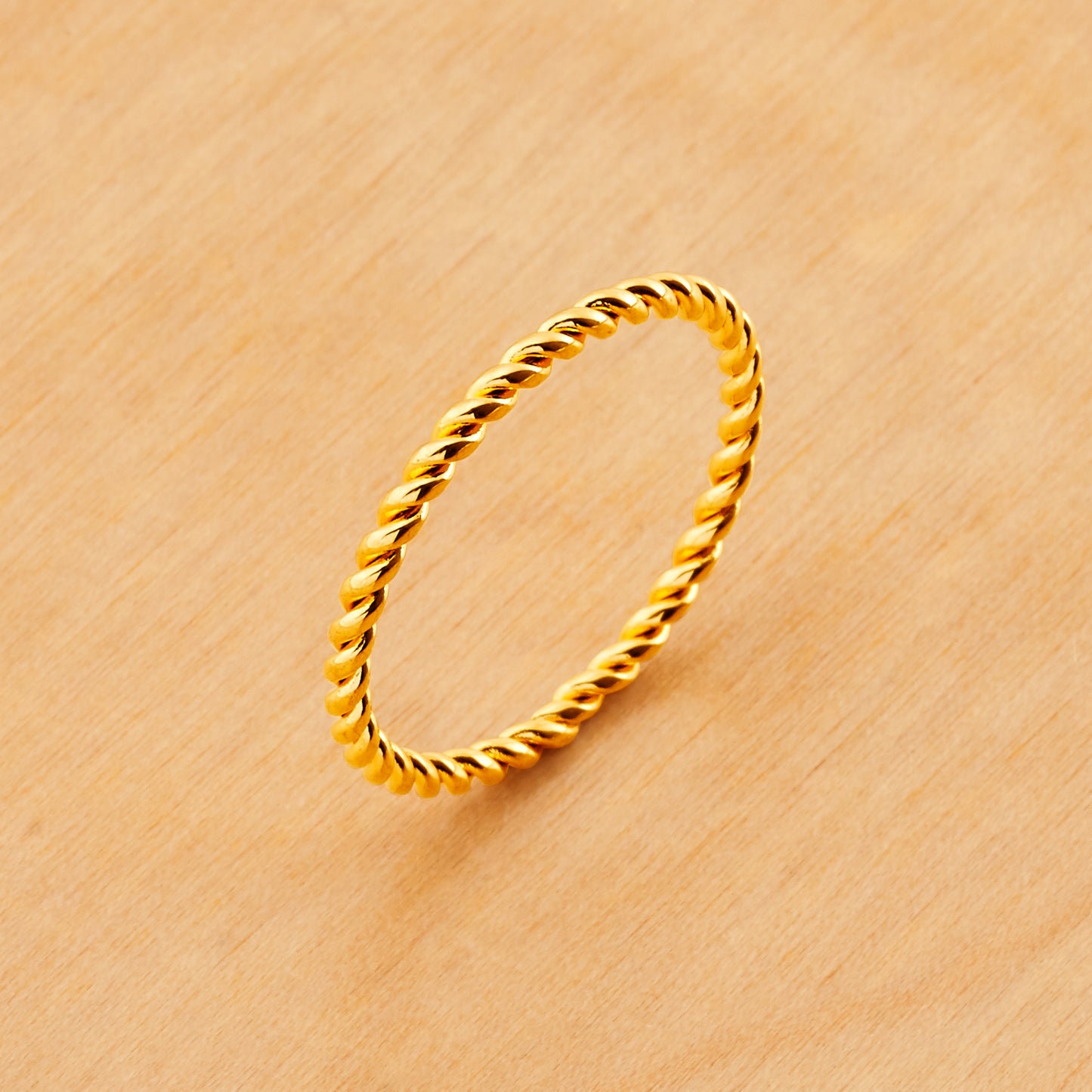 TI057 - Gold IP Titanium 2mm Thickness Twisted Design Ring